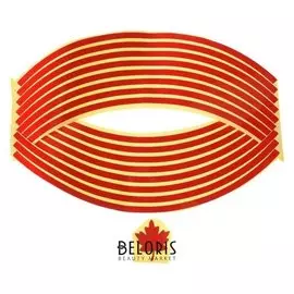 Лента-полоски на обод колеса мотоцикла, 18 дюймов, красный, набор 16 шт