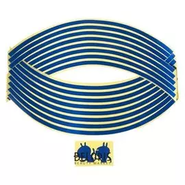 Лента-полоски на обод колеса мотоцикла, 18 дюймов, синий, набор 16 шт
