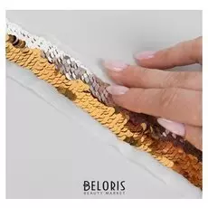 Лента с пайетками, двусторонняя, 2,5 см, 4,5 ± 0,5 м, цвет золотой/серебряный