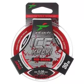 Леска Intech Ice Khaki, цвет красный-коричневый, 0,08, 30 м
