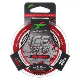 Леска Intech Ice Khaki, цвет красный-коричневый, 0,10, 30 м