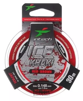 Леска Intech Ice Khaki, цвет красный-коричневый, 0,148, 30 м