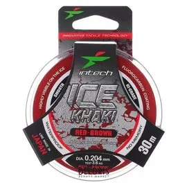 Леска Intech Ice Khaki, цвет красный-коричневый, 0,204, 30 м