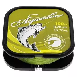 Леска плетёная Aqua Aqualon Olive, D=0,20 мм, 100 м, нагрузка 15,7 кг