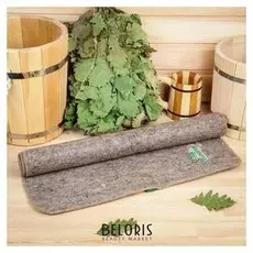 Лежак для бани "Банный рай", войлок, серый, 180х60см