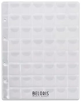 Листы-вкладыши для монет для альбома "Оптима" М9-05, комплект 5 шт., 200х250 мм, 48 карманов