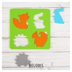 Логическая головоломка Лесные животные, из фетра