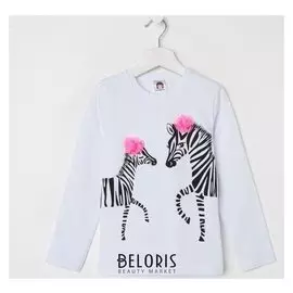 Лонгслив для девочки, цвет белый, рост 86 см