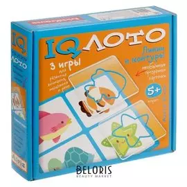 Лото пластиковое Линии и контуры комплект из трёх игр