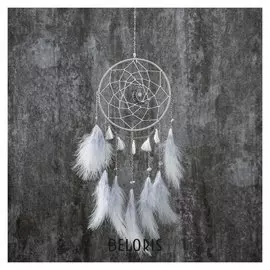 Ловец снов "Кисточки с белыми пёрышками" 40х15 см