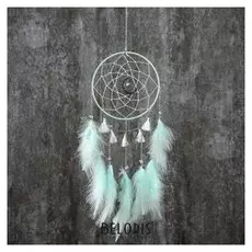 Ловец снов "Кисточки с голубыми пёрышками" 40х15 см