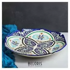 Ляган квадратный риштанская керамика 40см