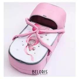 Люлька-переноска "Акварель" зайчик, цвет розовый