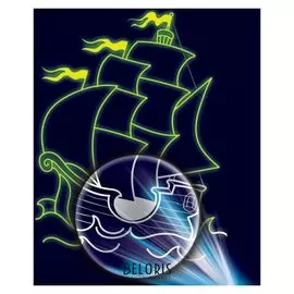 Лунная гравюра «Белый парусник» 14,8х21 см