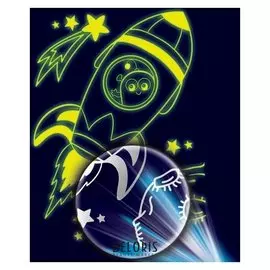 Лунная гравюра «Ракета в космосе» 14,8х21 см