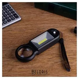 Лупа 5х, d=3,5 см с ушками с подсветкой 2ААА