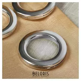 Люверсы для штор, D = 4,3/6,5 см, 10 шт, цвет серебряный