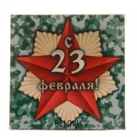 Магнит акриловый "С 23 февраля" звезда