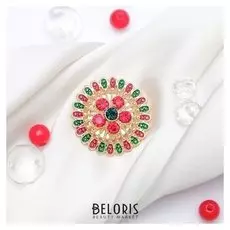 Магнит для платка "Арабские краски" цветок, цветной в золоте