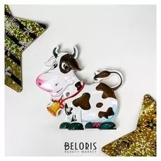 Магнит "Коровка с колокольчиком" 8х7,5 см