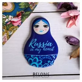 Магнит «Матрёшка. синий узор»