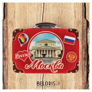 Магнит с чемоданом «Москва. большой театр»