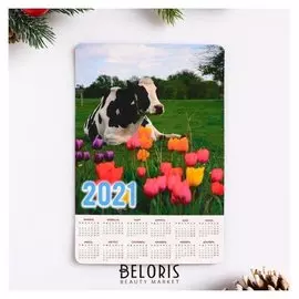 Магнит с календарем "Символ года 2021-6", 120 х 180 мм