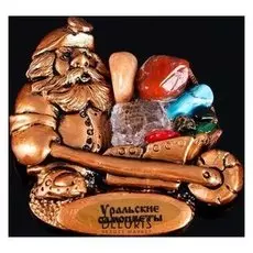 Магнит "Шахтер", 8х8 см, гипс, минералы