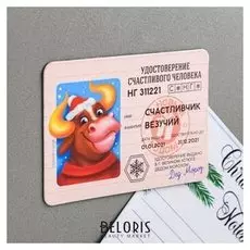Магнит «Удостоверение счастливого везунчика»
