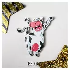 Магнит "Весёлая корова" 8,3х7 см