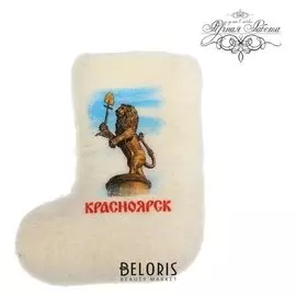 Магнит-валенок ручной работы «Красноярск. лев»