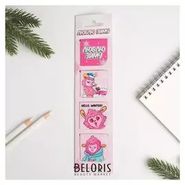 Магнитные закладки "Люблю зиму", на открытке, 4 шт