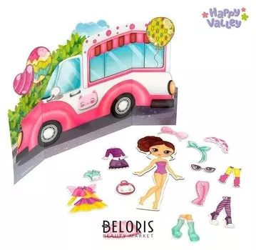 Магнитный набор с куклой, фоном и наклейками Милашка Сью