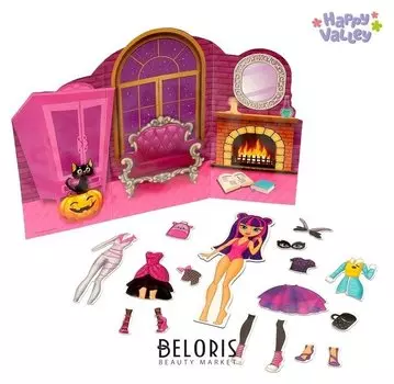 Магнитный набор с куклой, фоном и наклейками Красотка Сандра