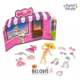 Магнитный набор с куклой, фоном и наклейками Сладкая штучка