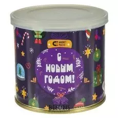 Магнитный пазл в консервной банке "Новогодние игрушки" (150х200 мм, набор 48 деталей)