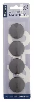 Магниты для досок 40 мм 4 шт Globus чёрный, в блистере