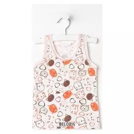 Майка для девочки, цвет белый/котики, рост 86 см