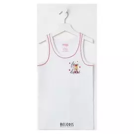 Майка для девочки, цвет белый, рост 128 см