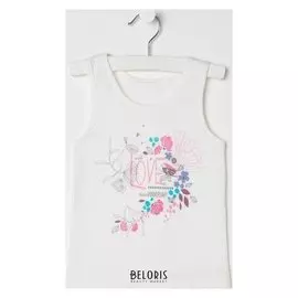 Майка для девочки «Цветущий сад», цвет бежевый, рост 104-110 см