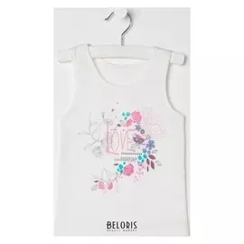 Майка для девочки «Цветущий сад», цвет бежевый, рост 80-86 см