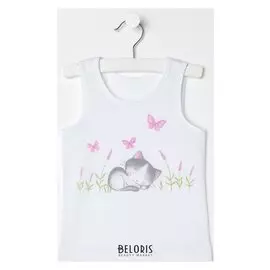 Майка для девочки «Котёнок», цвет белый, рост 116-122 см