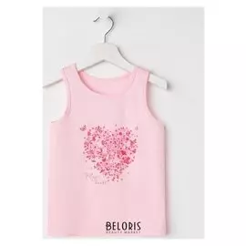 Майка для девочки «Сердце», цвет розовый, рост 104-110 см