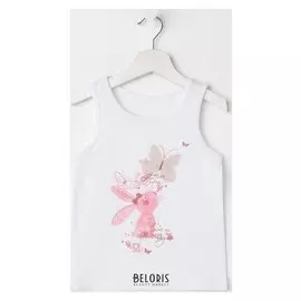 Майка для девочки «Зайчик», цвет белый, рост 116-122 см