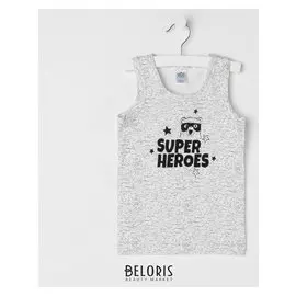 Майка для мальчика, цвет белый/чёрный, рост 116 (32)