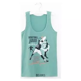 Майка для мальчика, цвет зелёный, рост 116-122 см (6-7)