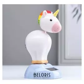 Маятник пластик от солнечной батареи "Единорог с радужной гривой" 11х6,5х5 см