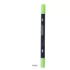 Маркер акварельный «Сонет», двусторонний: пулевидный/кисть, водная основа, жёлто-зелёный