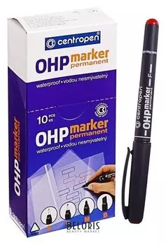 Маркер Centropen 2636 для Ohp, перманентный, 0.6 мм, красный
