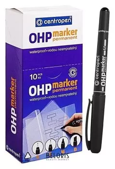 Маркер Centropen 2637 для Ohp, перманентный, 1.0 мм, чёрный